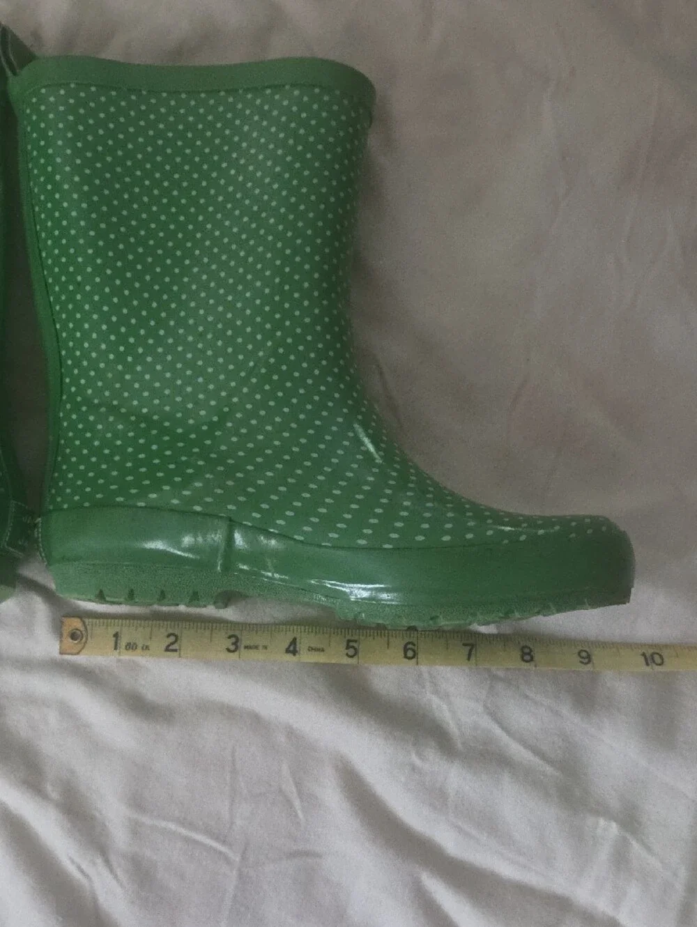 Janie and Jack Green Polka Dot Kids Rain Boots Size 2